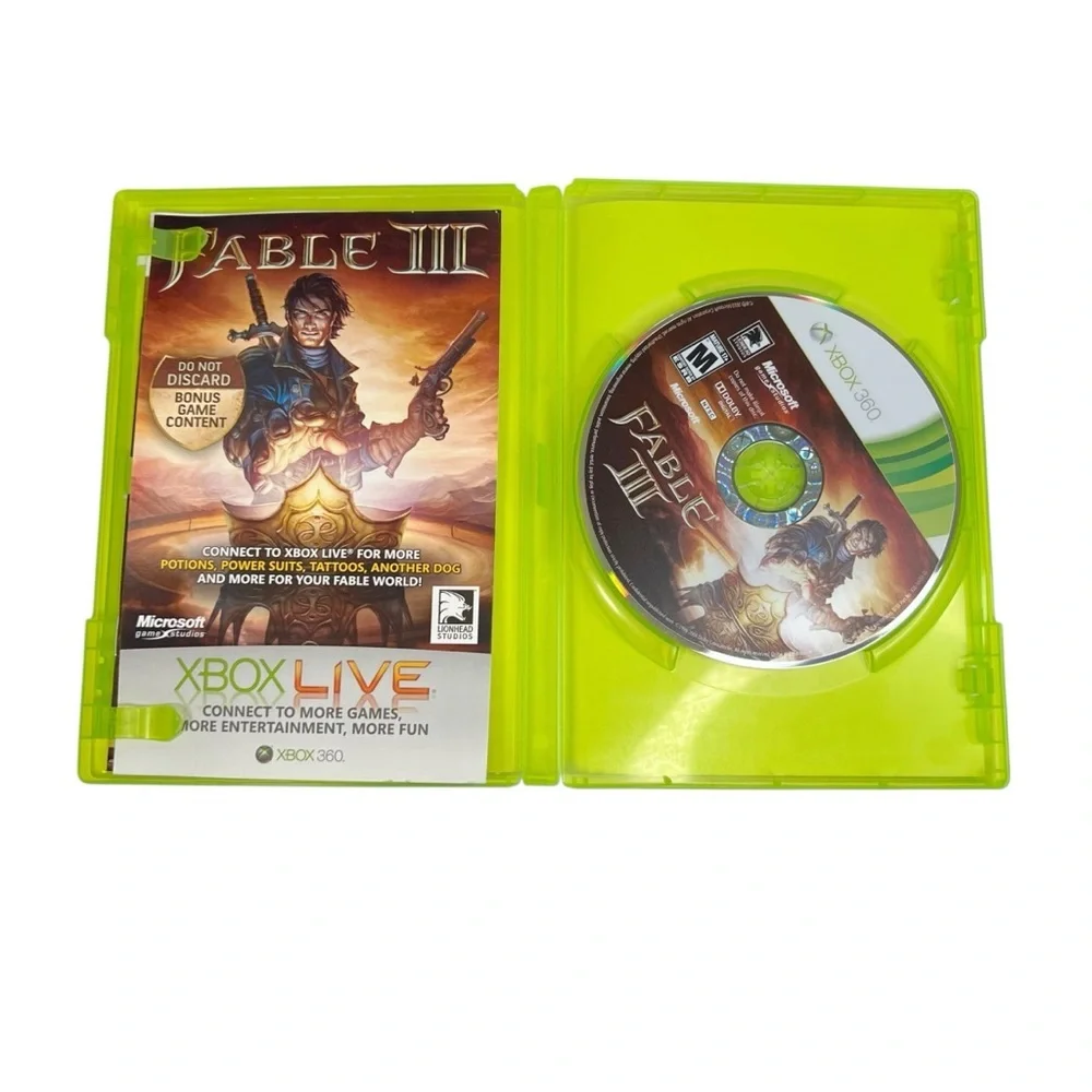 Fable 3 III Xbox 360 Preowned Original Case & Manual User Guide